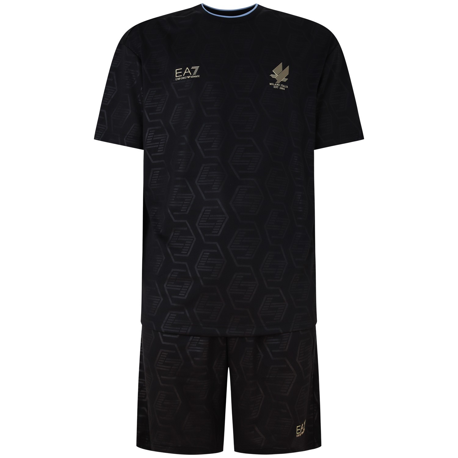 Completo nero con pantaloncino per uomo