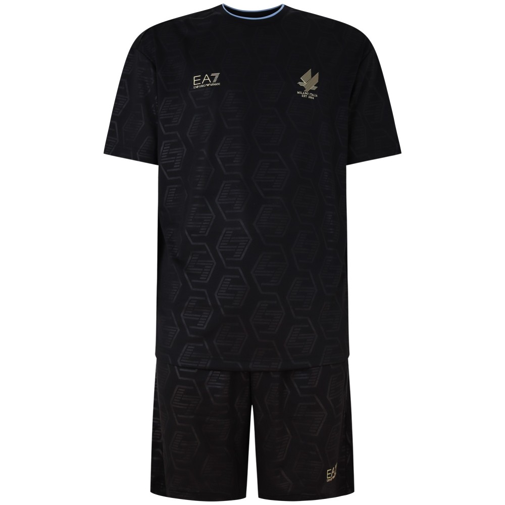 Completo nero con pantaloncino per uomo