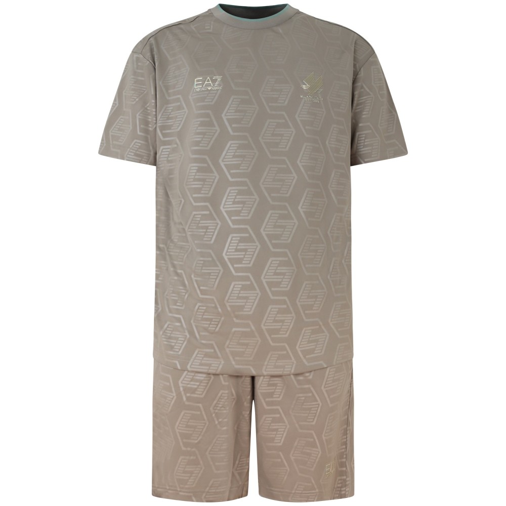 Completo beige con pantaloncino per uomo