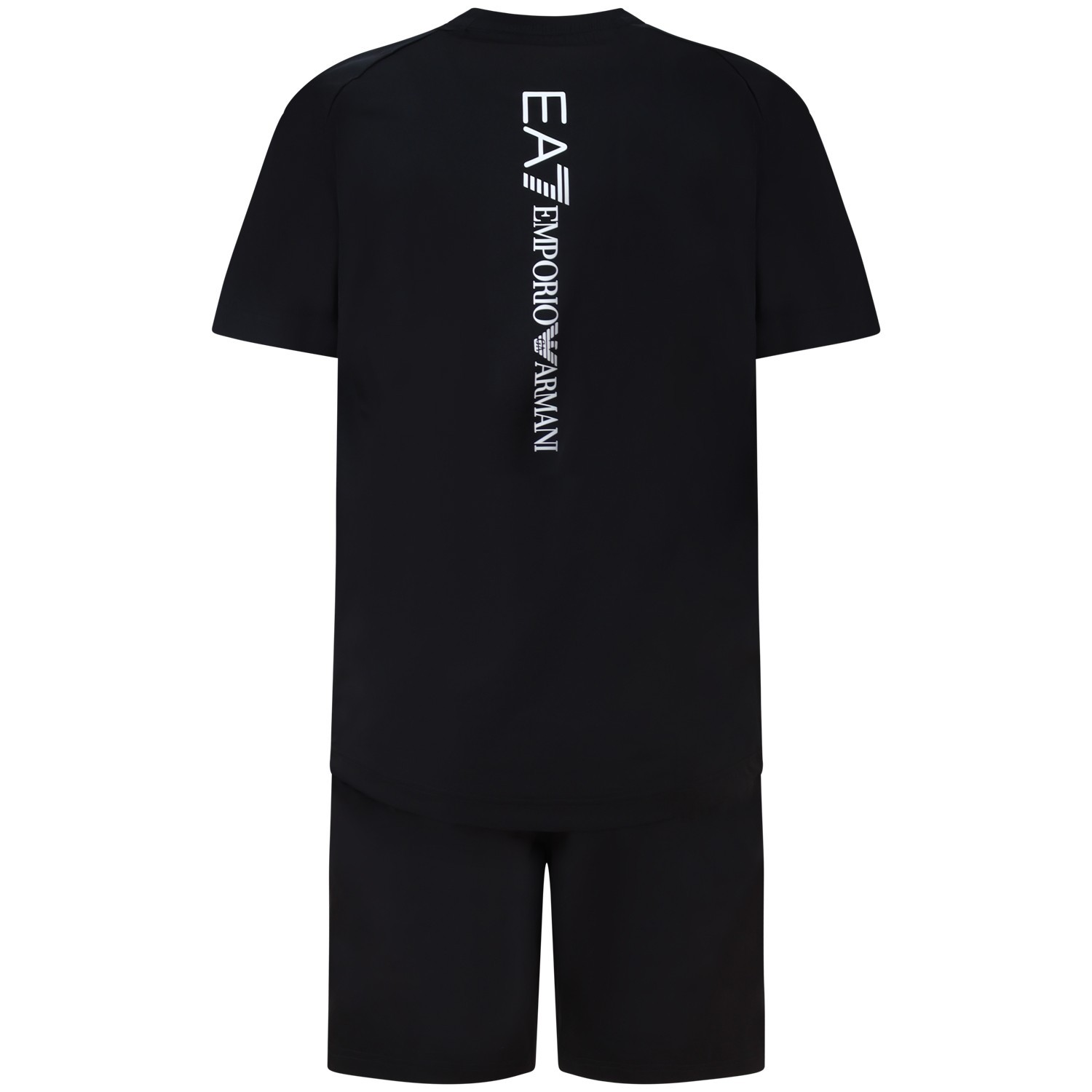 Completo shorts/t-shirt nero con mini logo per uomo 2