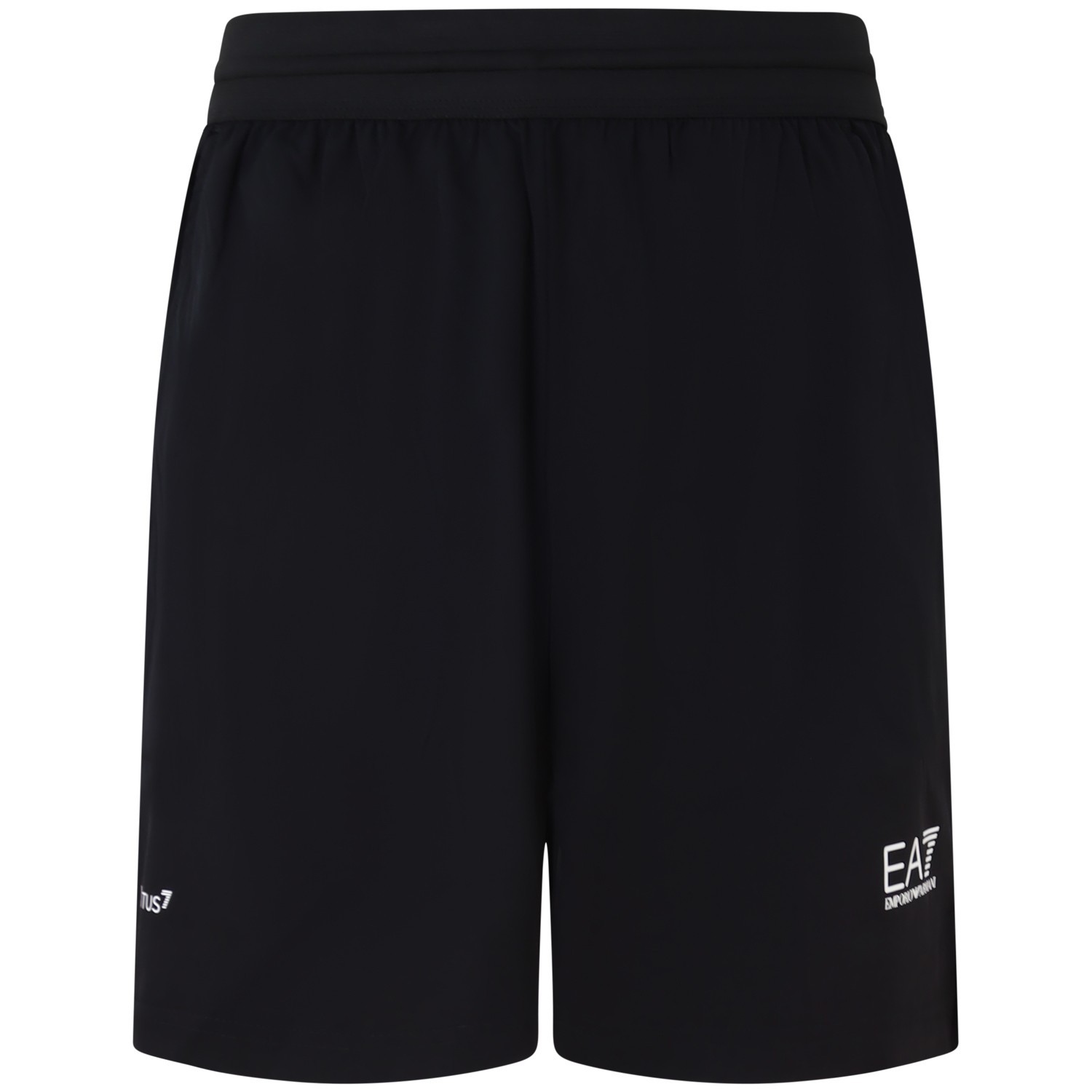 Completo shorts/t-shirt nero con mini logo per uomo