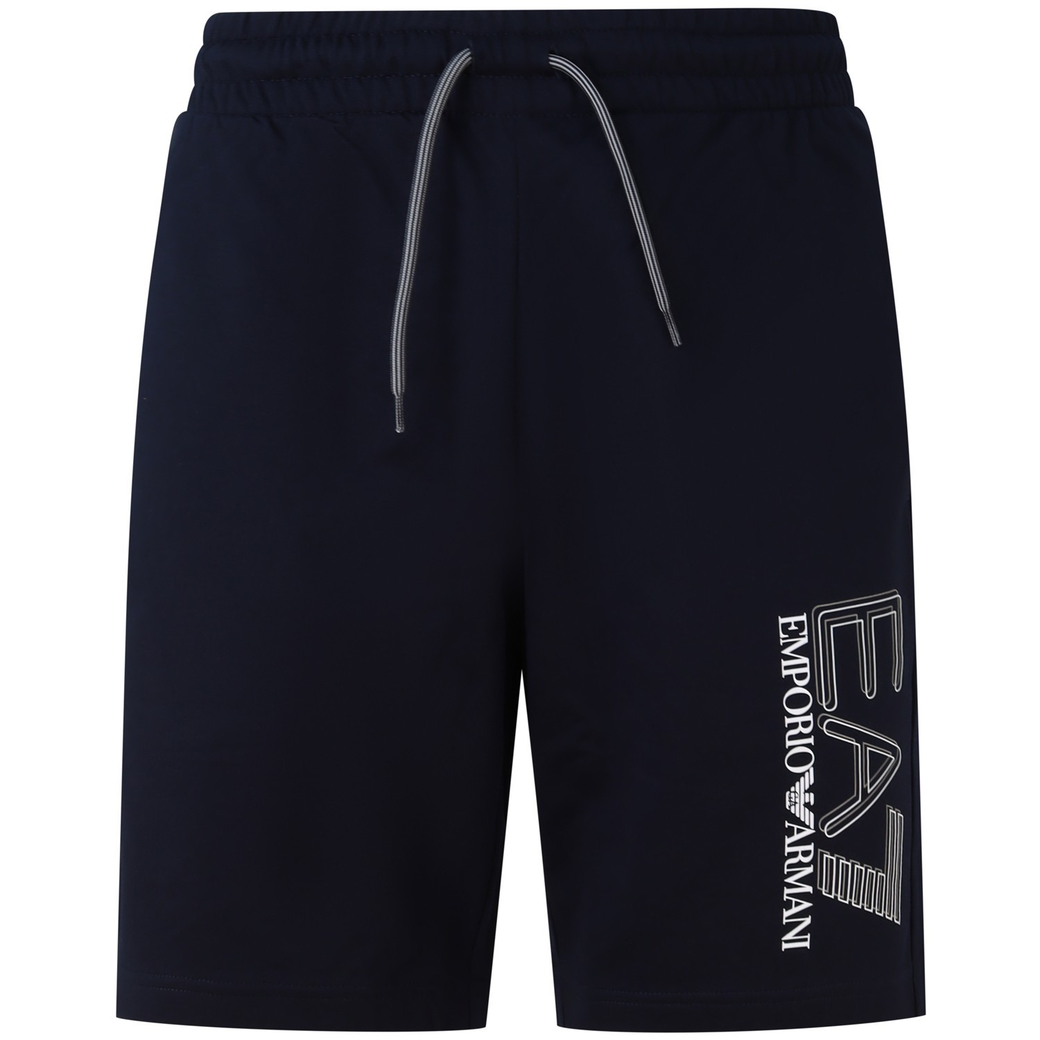 Bermuda blu con maxi  logo  per uomo