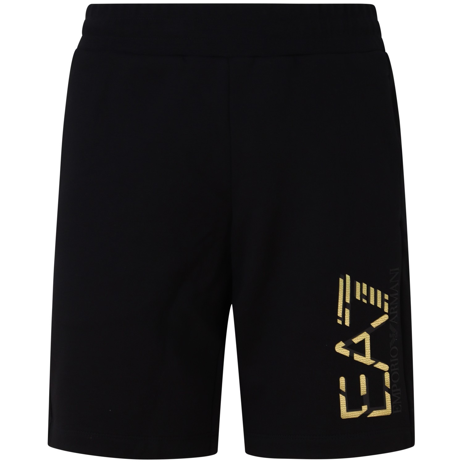 Bermuda nera con logo oro per uomo