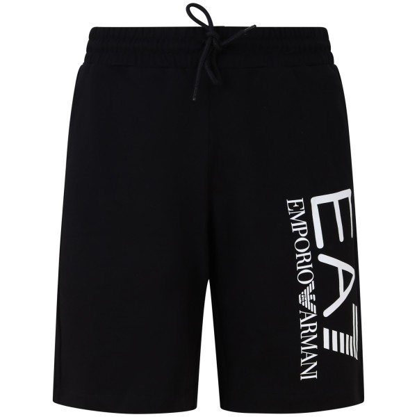 Bermuda nera con logo bianco per uomo