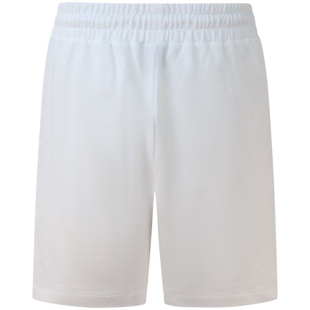 Bermuda bianca con logo nero per uomo