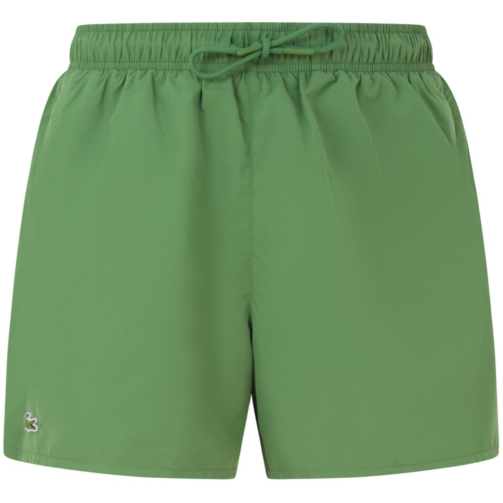 Shorts mare verde con mini logo per uomo