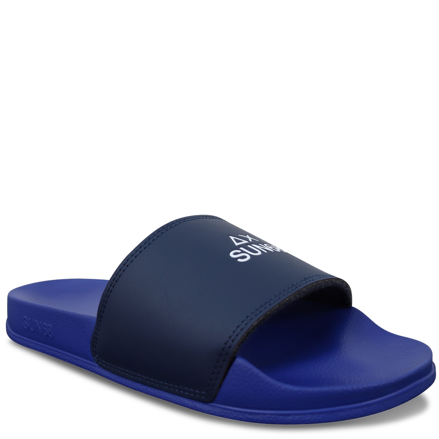 Ciabatte azzurre con logo per uomo 2