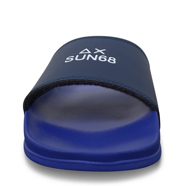 Ciabatte azzurre con logo per uomo