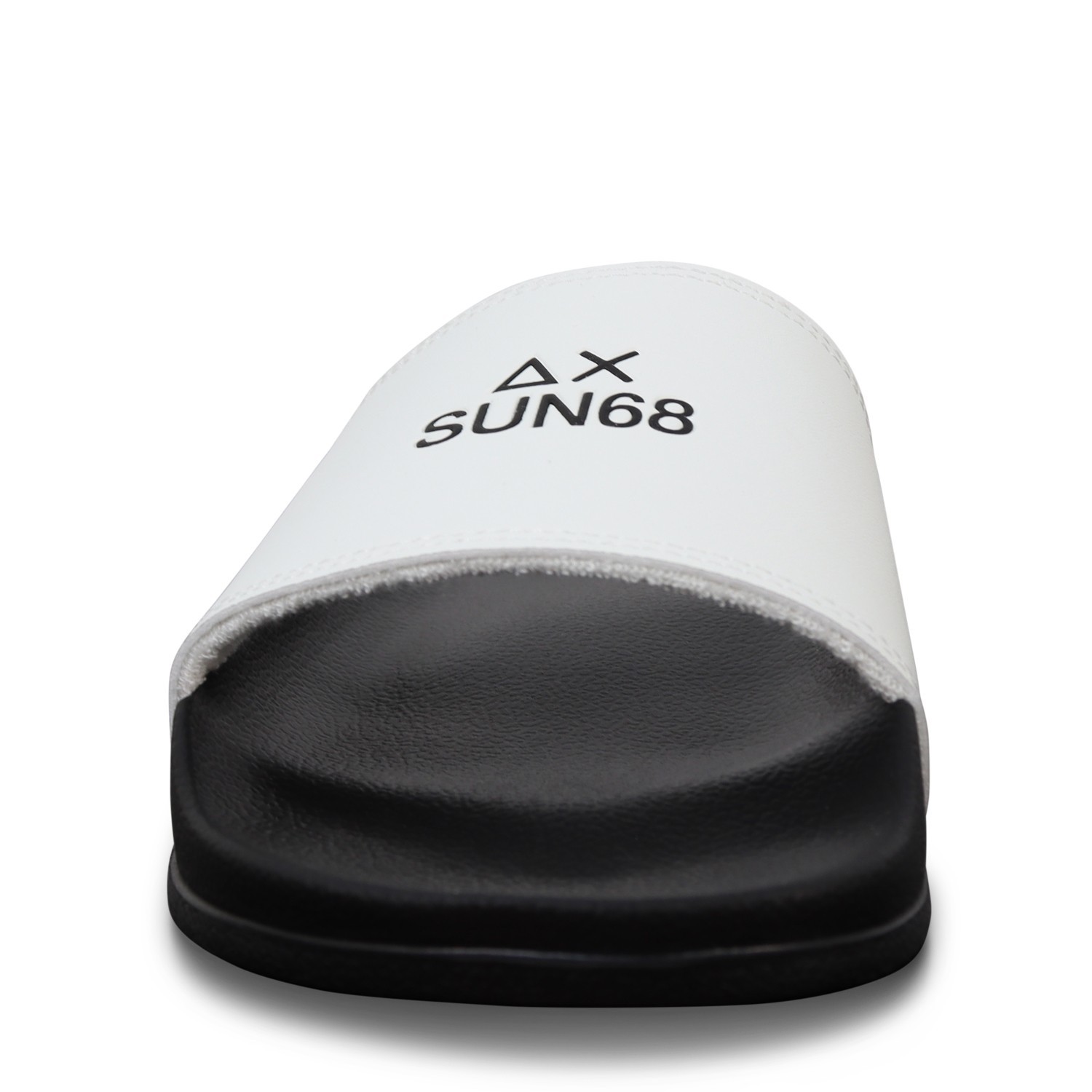 Ciabatte bianche con logo nero per uomo