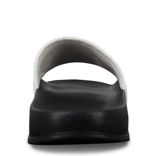 Ciabatte bianche con logo nero per uomo