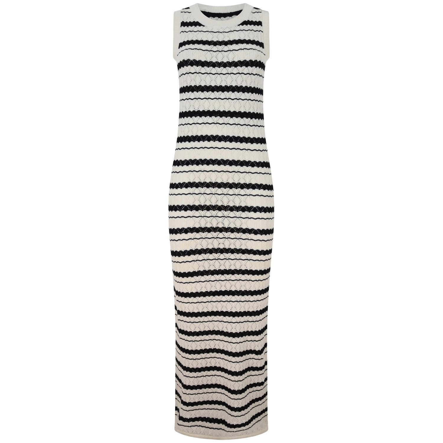 Abito in maglia avorio e nero per donna