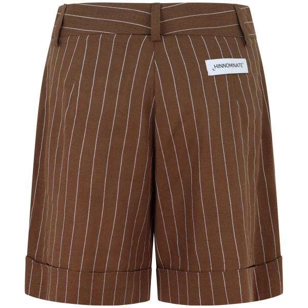 Pantaloncino gessato marrone  per donna