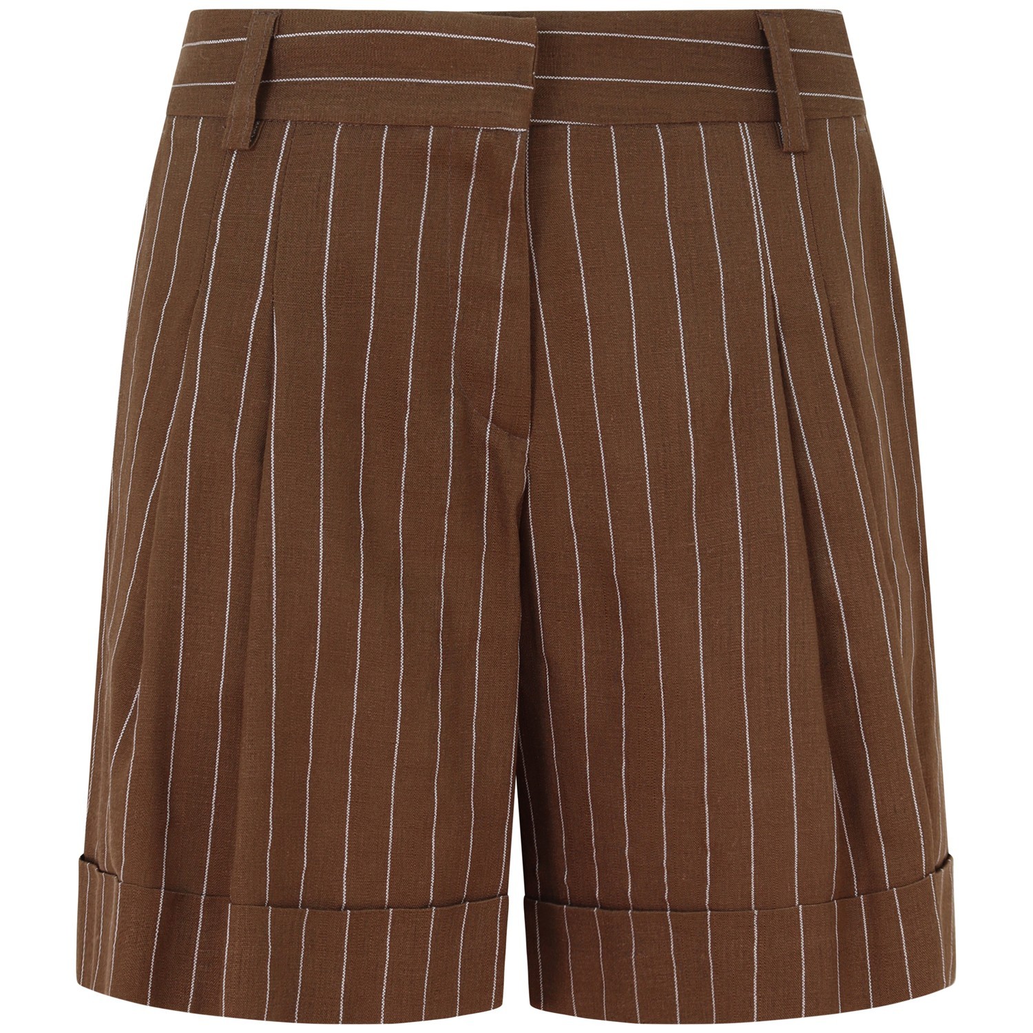 Pantaloncino gessato marrone  per donna