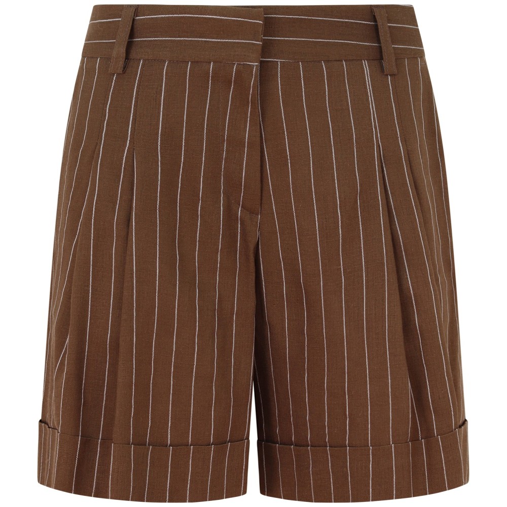 Pantaloncino gessato marrone  per donna