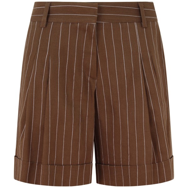 Pantaloncino gessato marrone  per donna