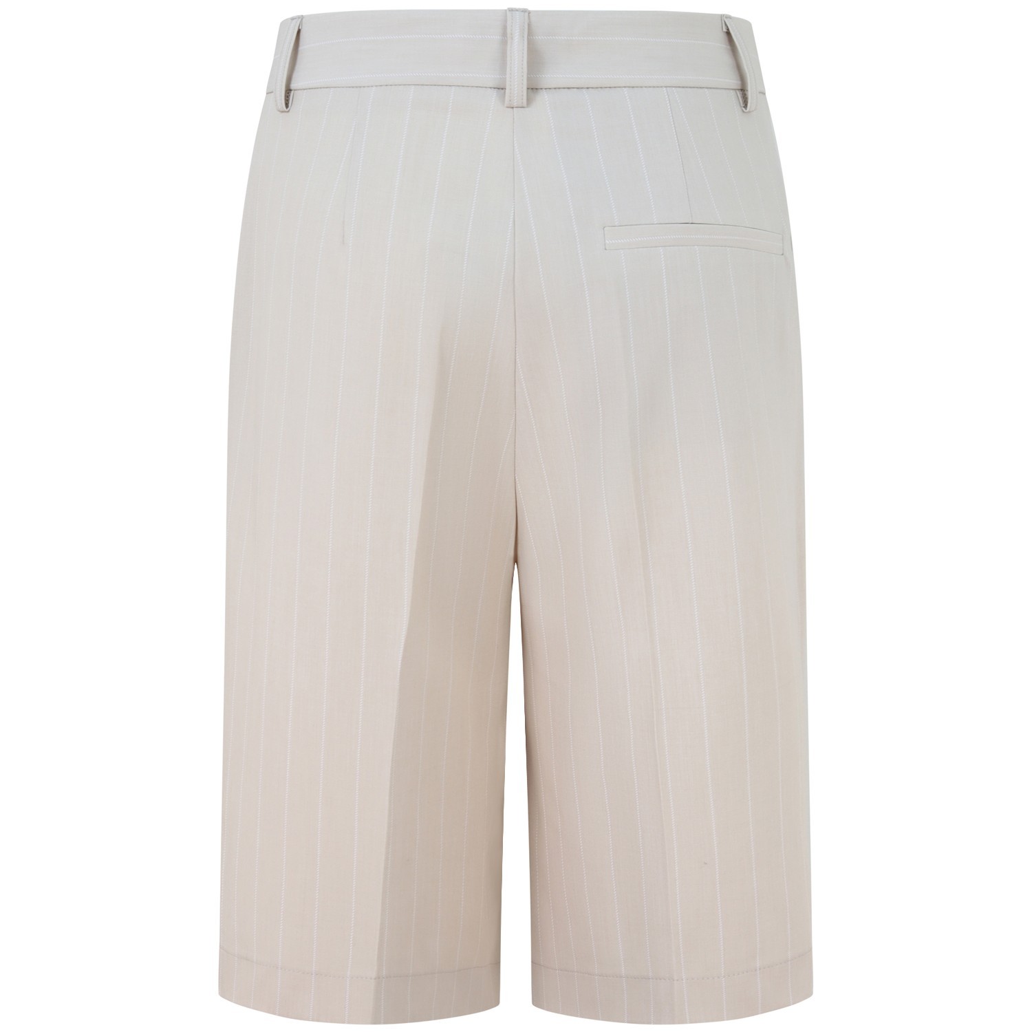 Bermuda beige rigata per donna 2