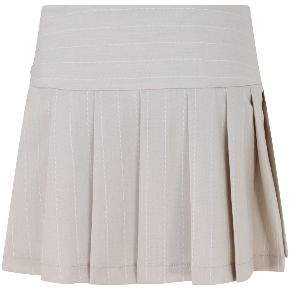 Gonna pantaloncino beige rigata per donna