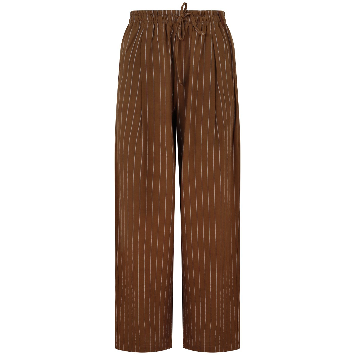 Pantalone gessato marrone  per donna 2