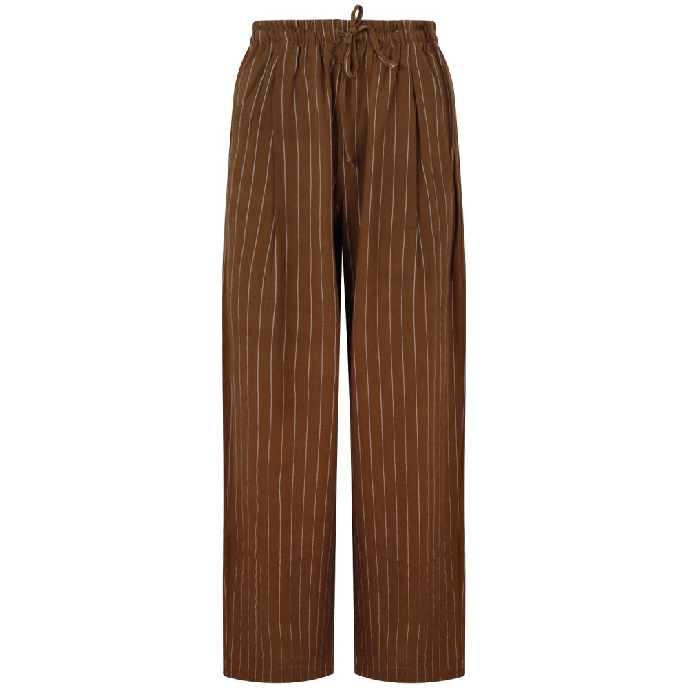 Pantalone gessato marrone  per donna