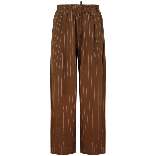 Pantalone gessato marrone  per donna