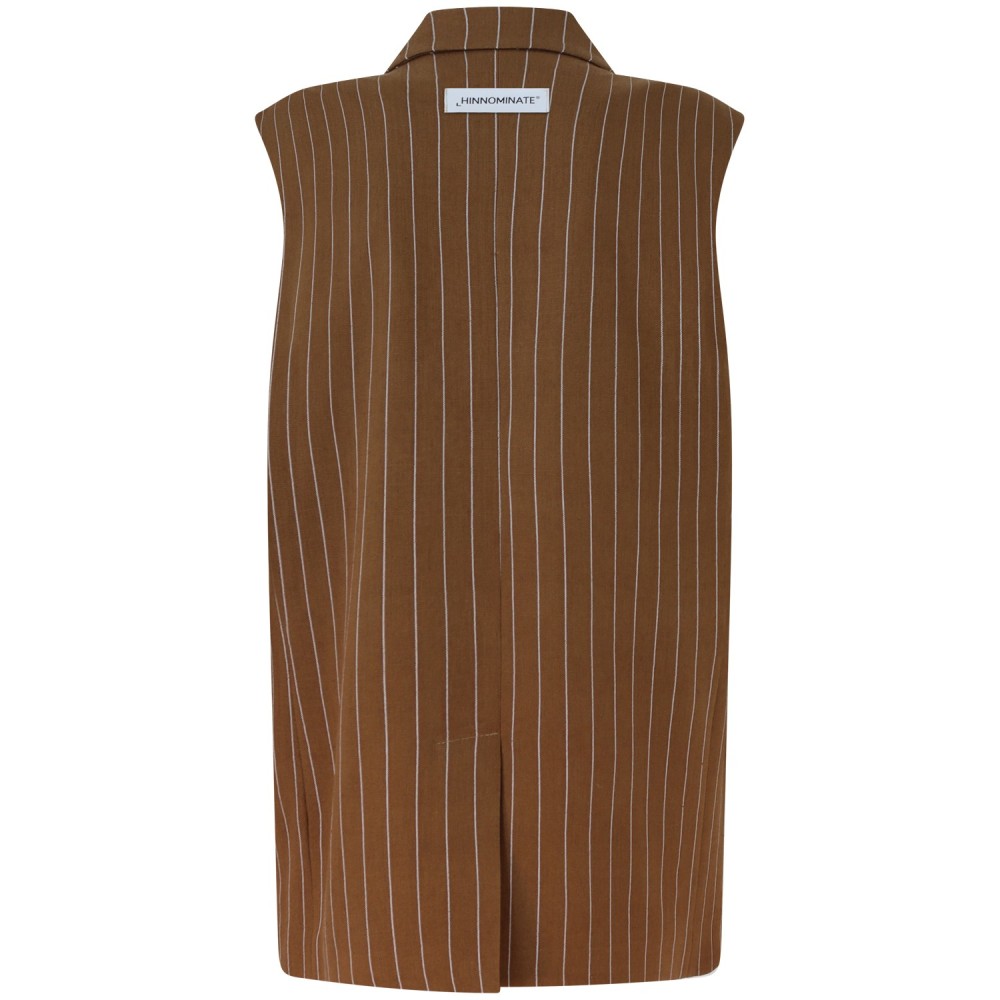 Gilet marrone gessato per donna