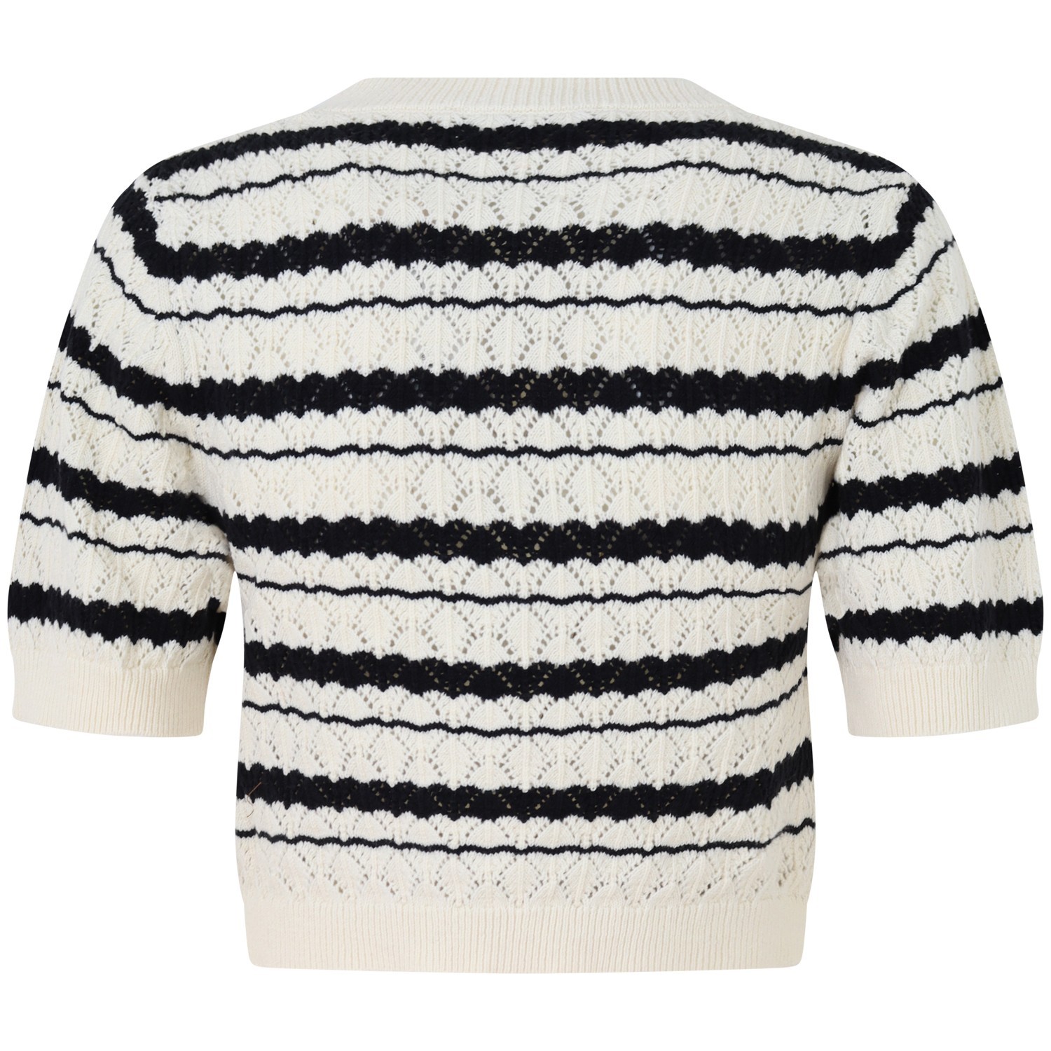 T-shirt in maglia bianca e nera per donna 2