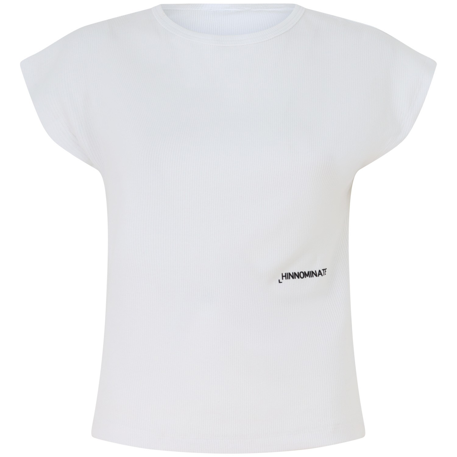 T-shirt a costine bianca per donna
