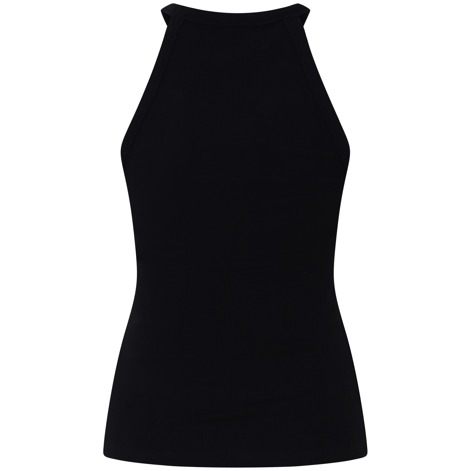 Canotta a costine nera per donna 2