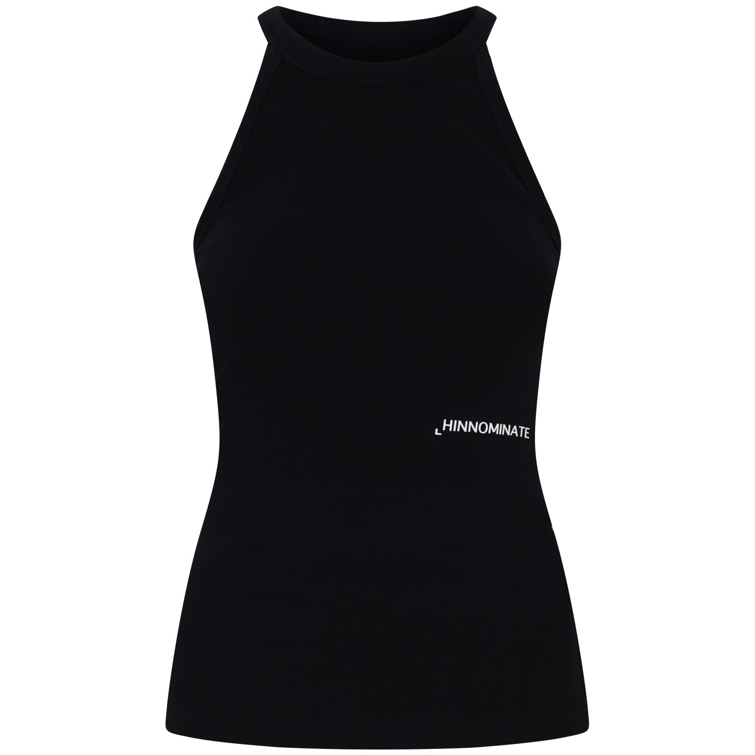 Canotta a costine nera per donna