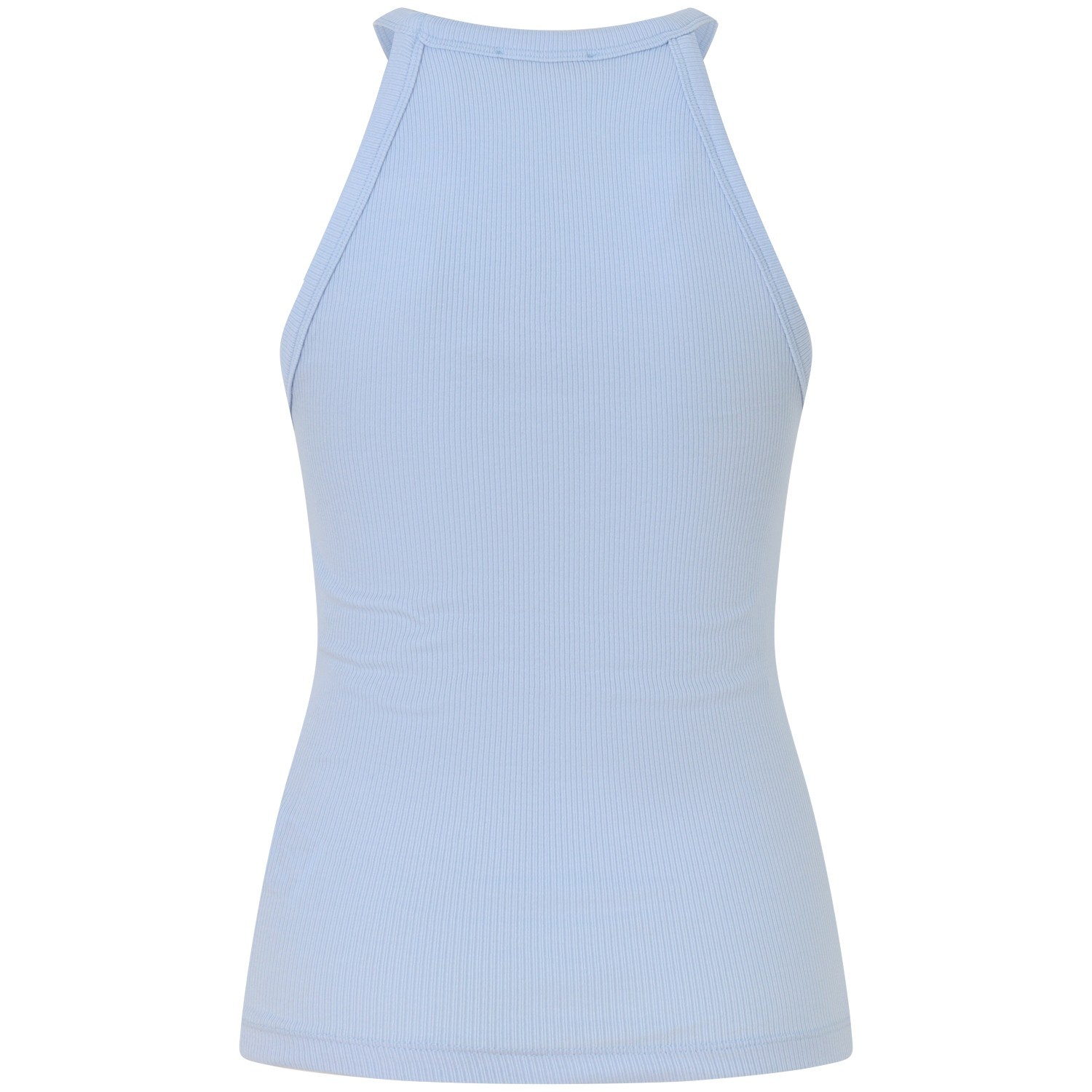 Canotta a costine celeste per donna 2