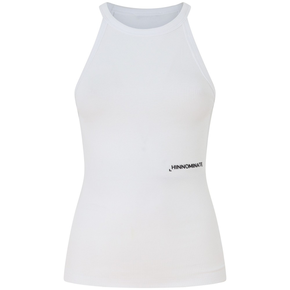 Canotta a costine bianca per donna