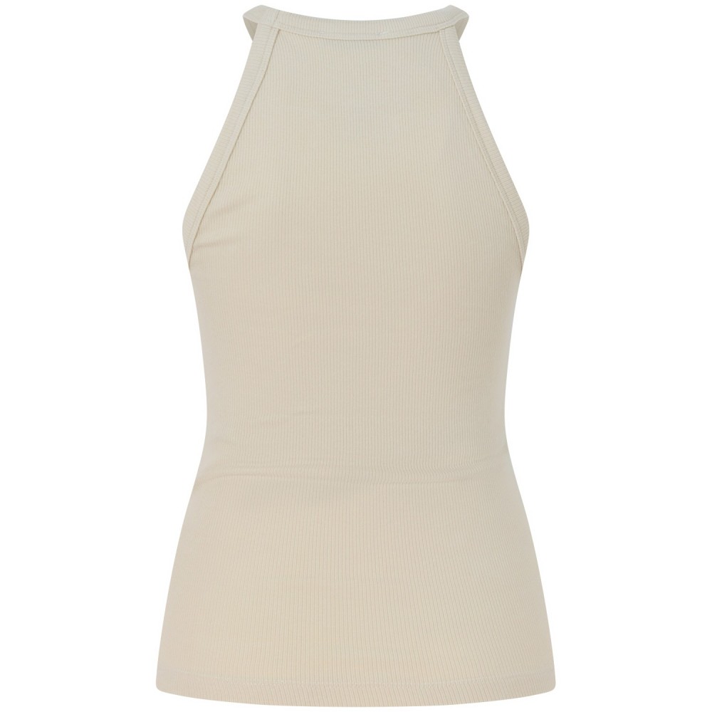Canotta a costine beige per donna