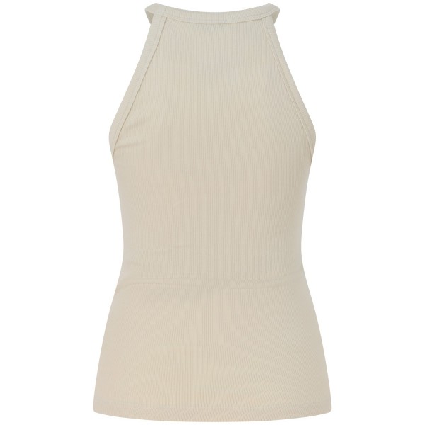 Canotta a costine beige per donna