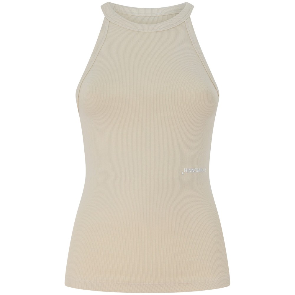Canotta a costine beige per donna