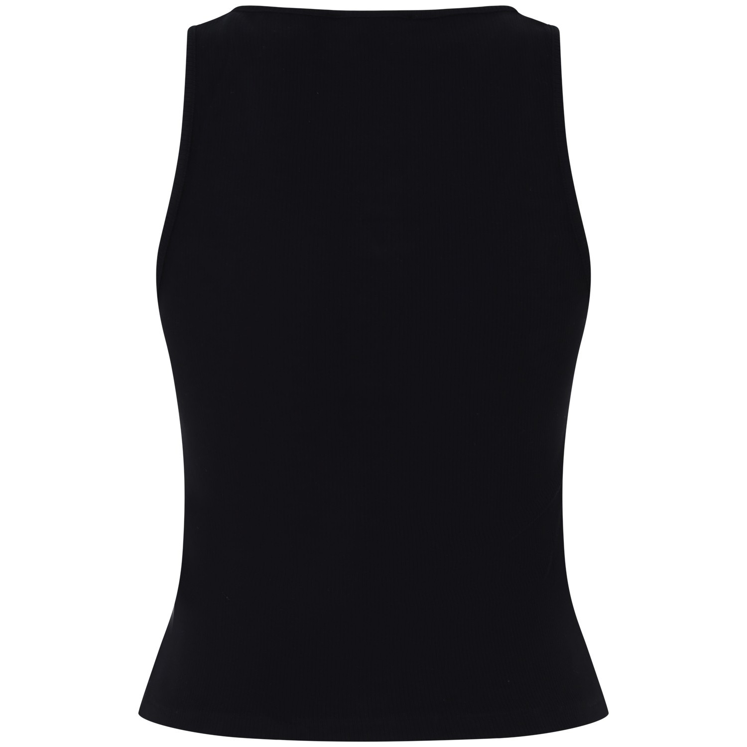 Canotta a costine nera con bottoncini per donna 2