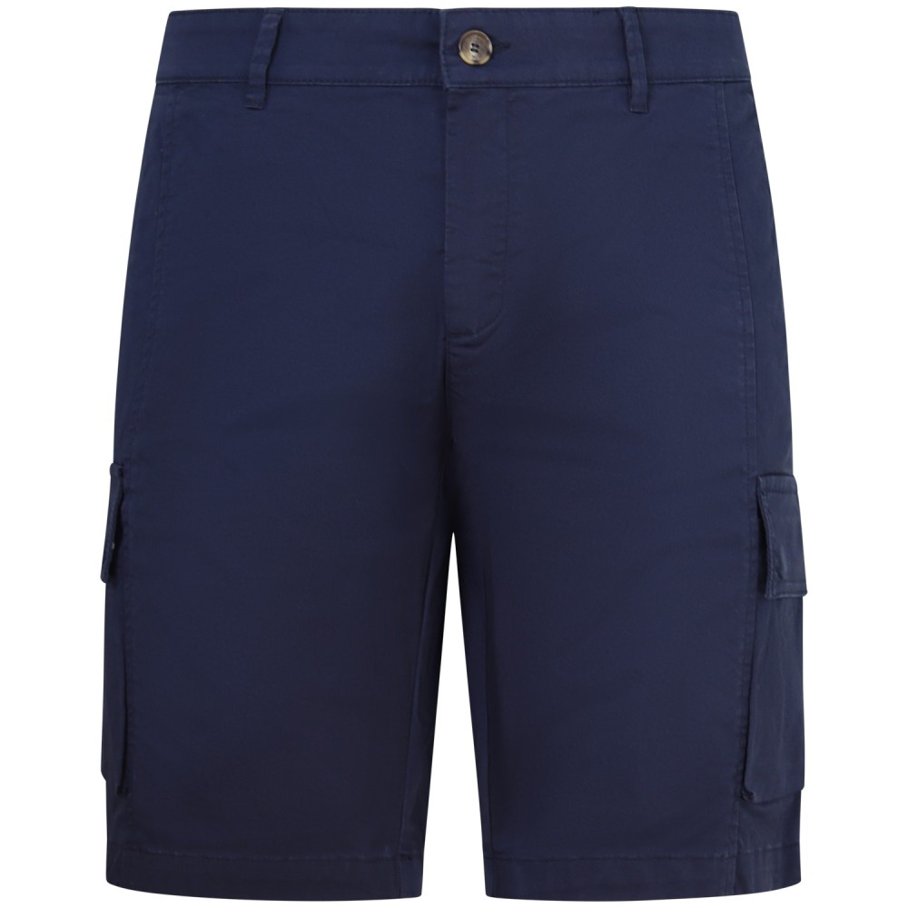 Shorts blu con mini logo per uomo
