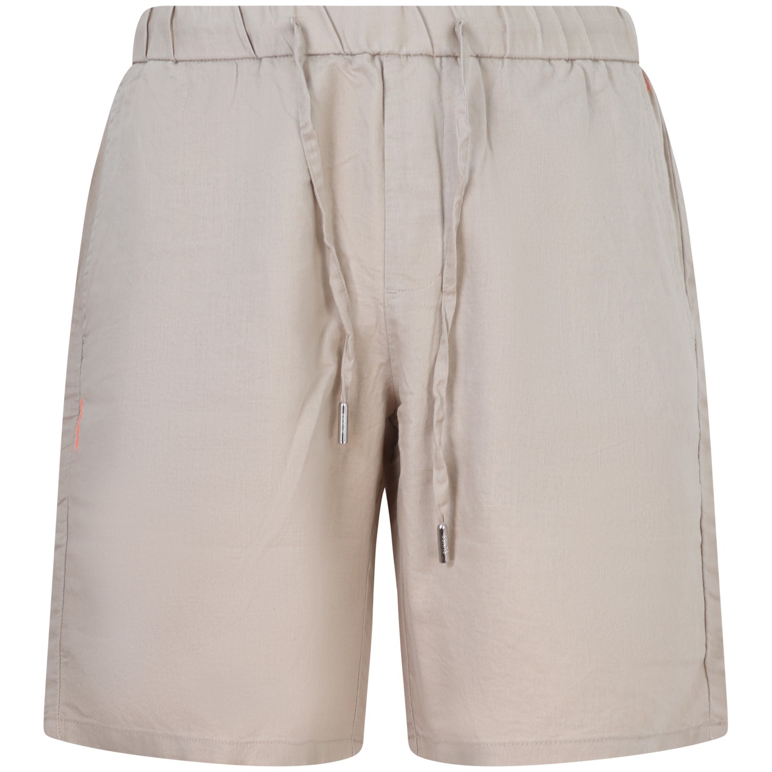 Shorts beige misto lino per uomo