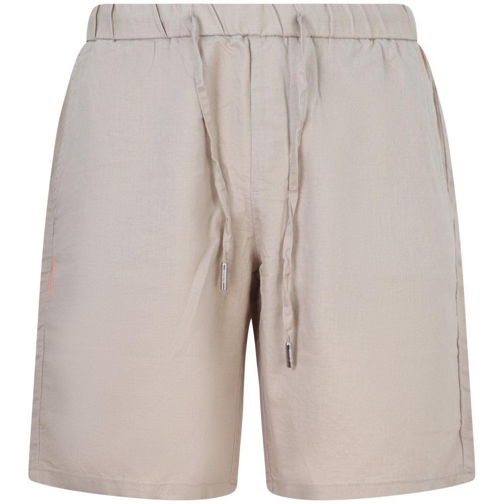 Shorts beige misto lino per uomo