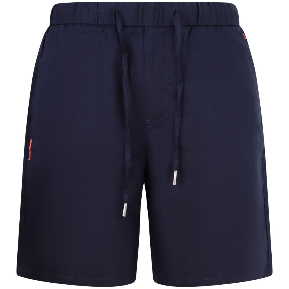 Shorts blu misto lino per uomo