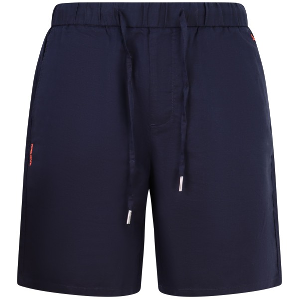 Shorts blu misto lino per uomo