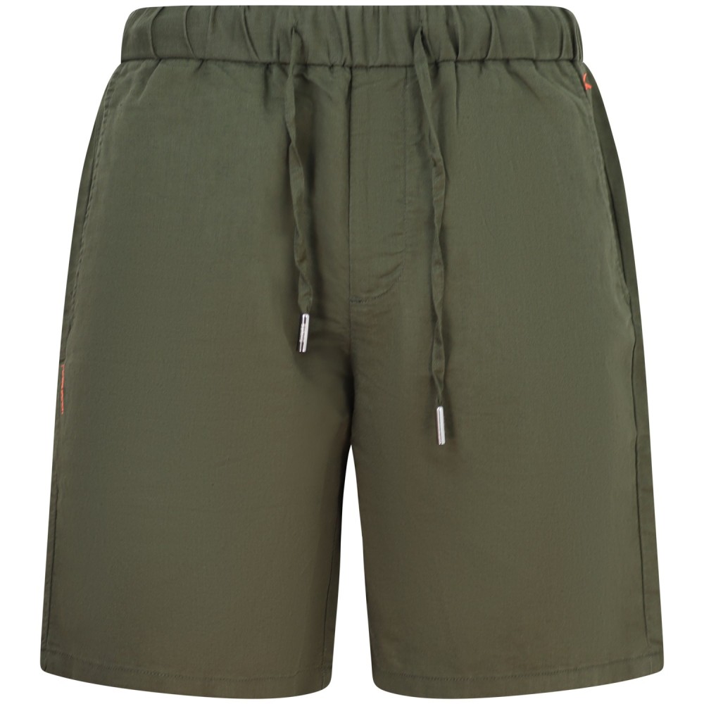 Shorts verde misto lino per uomo