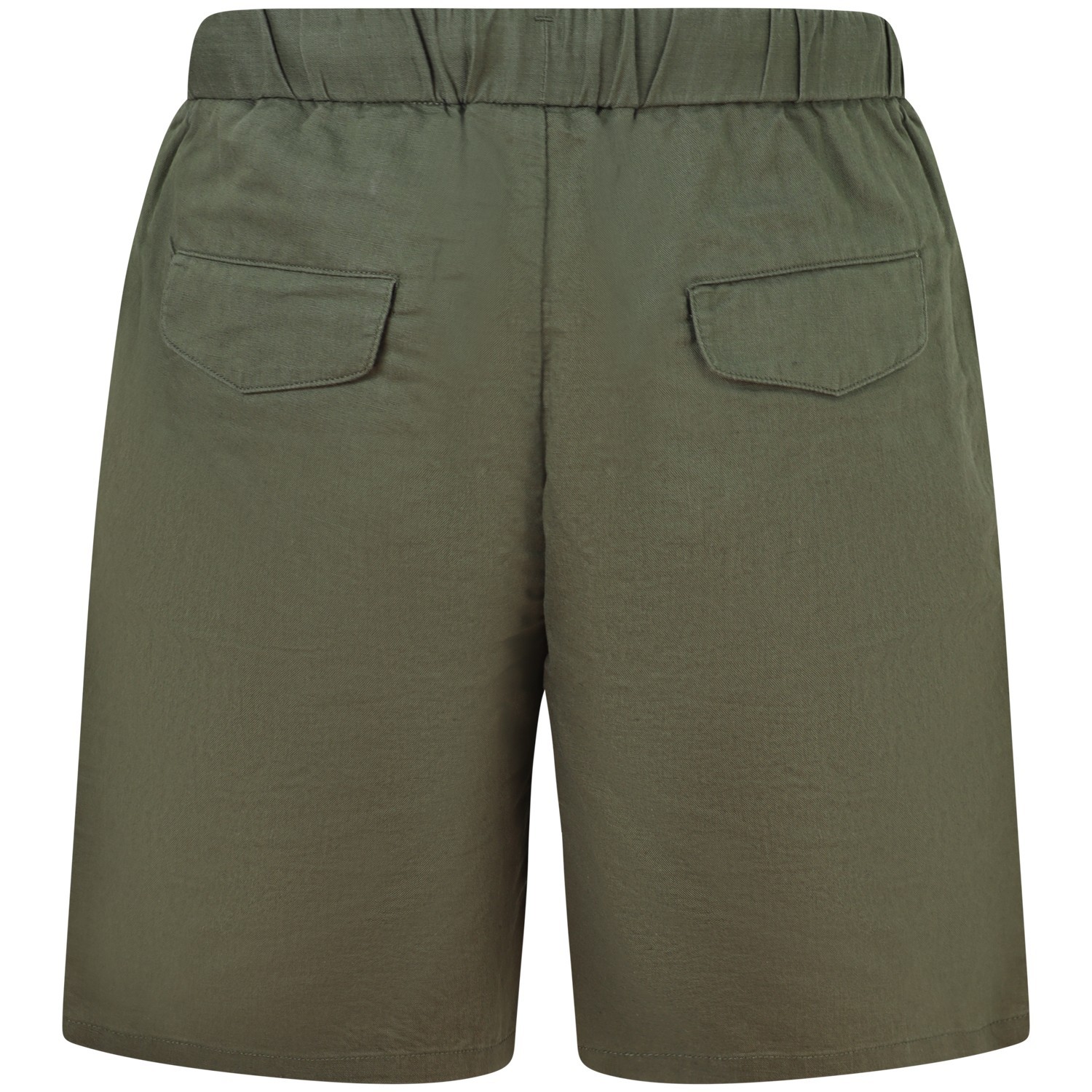Shorts verde misto lino per uomo 2