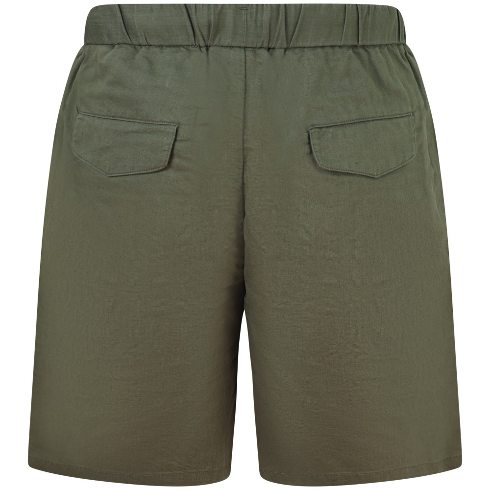 Shorts verde misto lino per uomo