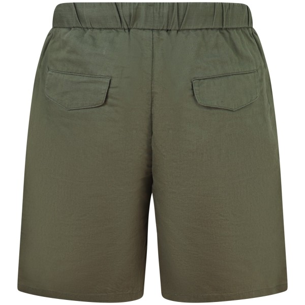 Shorts verde misto lino per uomo