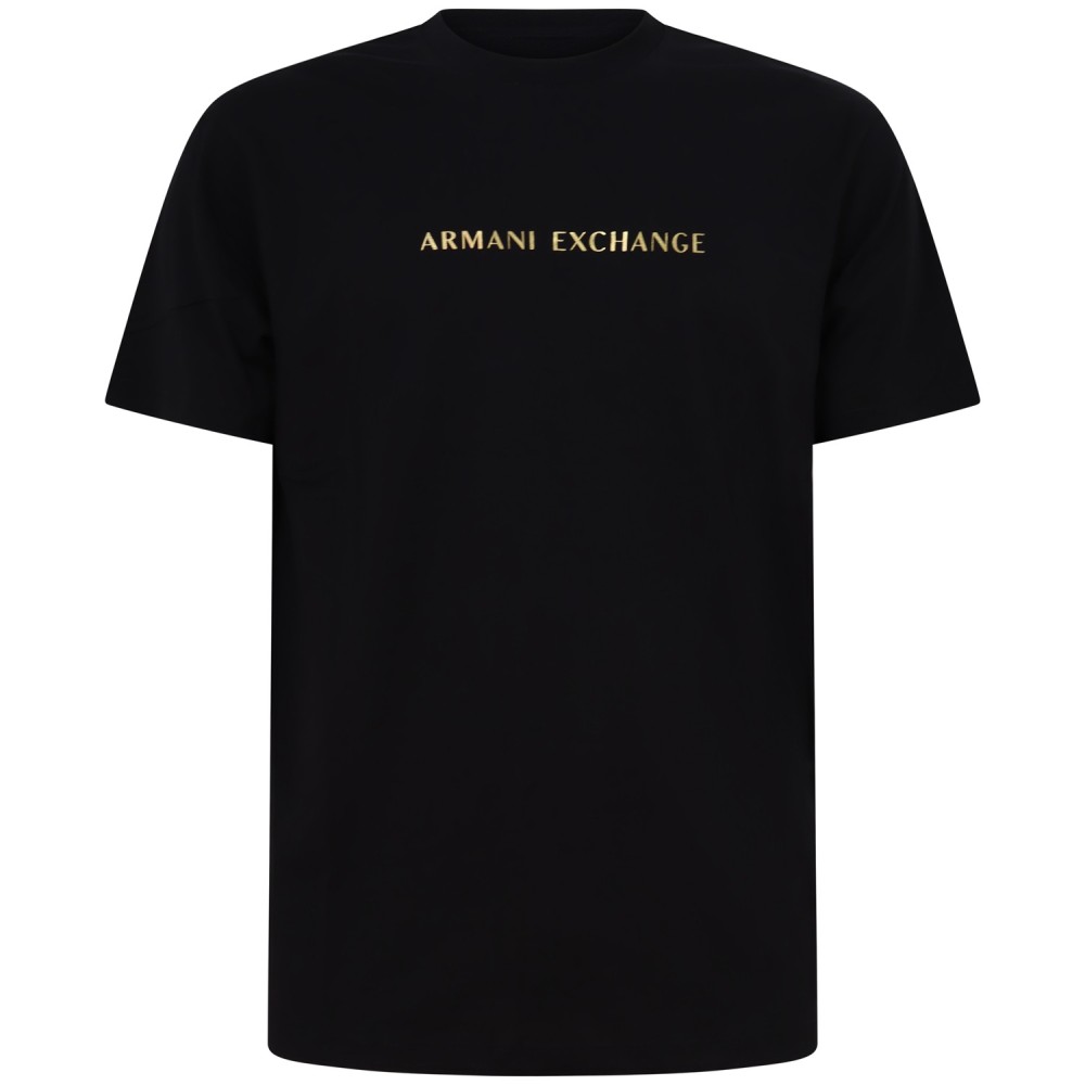 T-shirt nera con logo centrale per uomo