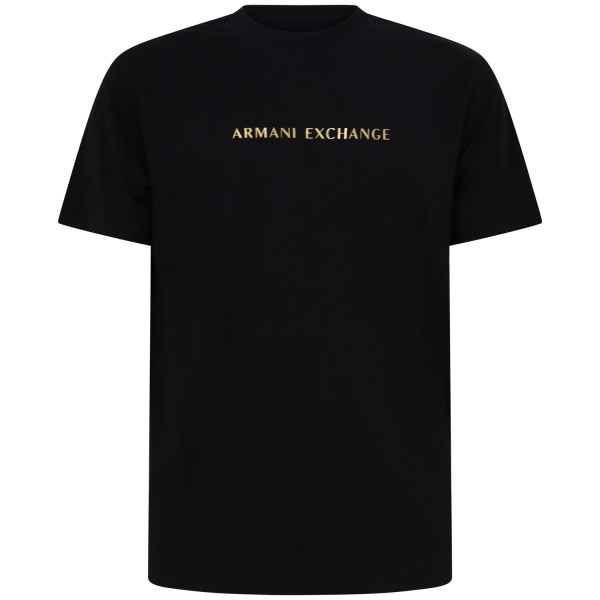 T-shirt nera con logo centrale per uomo