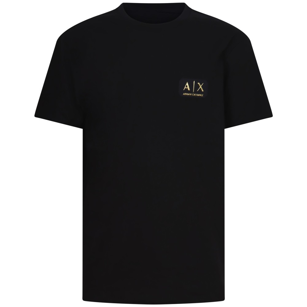 T-shirt nera con logo laterale per uomo