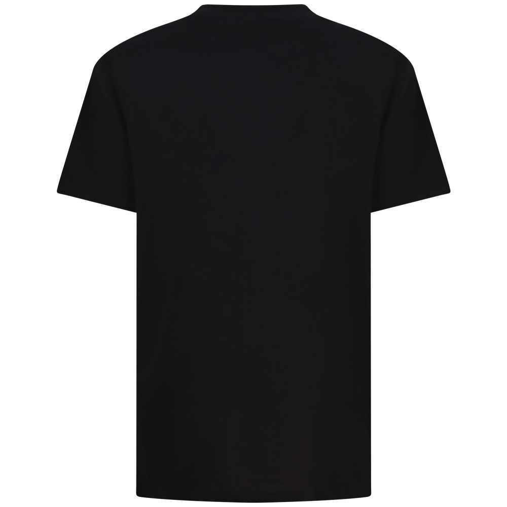 T-shirt nera con logo laterale per uomo