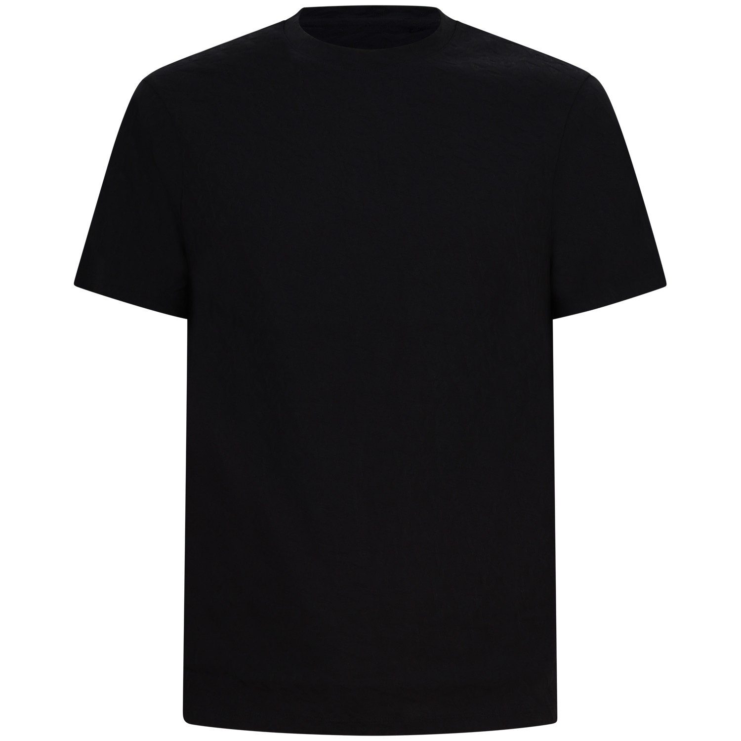 T-shirt nera con trama lavorata per uomo