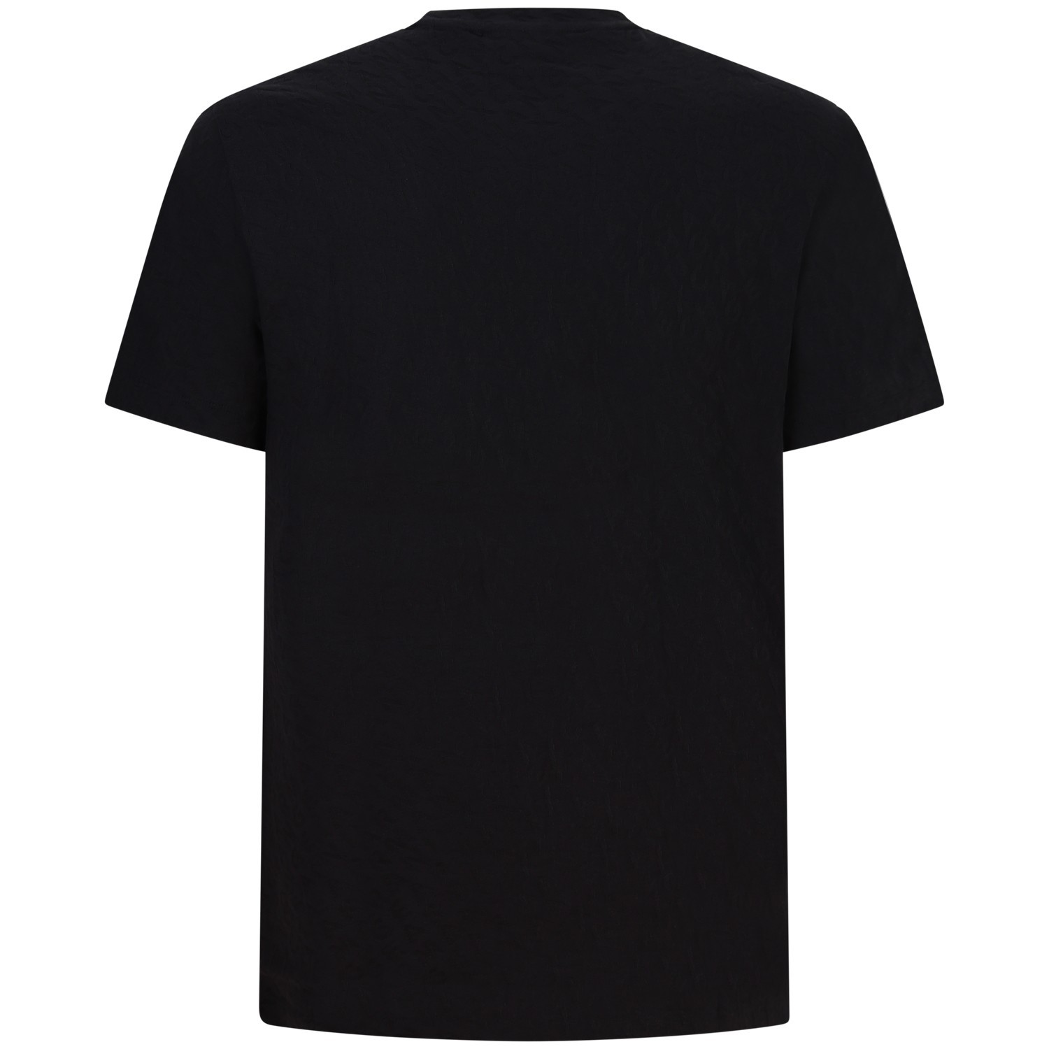 T-shirt nera con trama lavorata per uomo 2